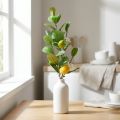 Dekozweig Künstlicher Zitronenzweig mit Blüten und Früchten, Kunststoff, H68cm, Gelb-Grün | Floristik24.at