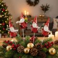 Weihnachtswichtel Dekostecker aus Keramik, 7 cm, Rot-Weiß, 4 Stück | Floristik24.at