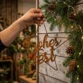 Metallstern Frohes Fest mit Jutekordel, 40 cm, kupferfarben | Floristik24.at
