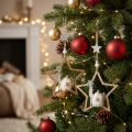 Weihnachtsdeko Stern aus Holz 4er-Set Ø13,5cm mit Engel und Tannenbaum | Floristik24.at