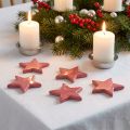 Holzsterne 5 cm Pink Glanz Dunkelrosa Natur 8 Stück | Floristik24.at