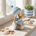 Maritime Dekofigur Möwe aus Polyresin Blau Weiß Silber H11 cm | Floristik24.at