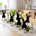 Aufsteller Tischdekoration Osterhasen Filz 19cm Schwarz 12 Stück | Floristik24.at