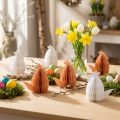 Dekofiguren Hühner Wabenpapier Weiß Orange 5,5×3,5×6cm 6er-Set für Osterdekoration | Floristik24.at
