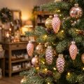 Zapfen aus Glas Rosa 5 cm 14 Stück | Floristik24.at