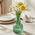 Grüne Glasvase, Mini Blumenvase aus Glas, Ø8,5cm H15cm | Floristik24.at