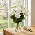 Künstlicher Margeritenstrauß Weiß 45 cm aus Kunststoff und Metall | Floristik24.at