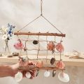 Hängedekoration Fischernetz aus Holz und Naturfasern mit Muscheln 50x32cm | Floristik24.at