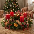Sterne aus Jute für Adventskranz und Weihnachtsdeko Rot/Bordeaux Ø 15cm 8er-Set | Floristik24.at