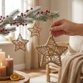 Deko-Sterne aus Jute zum Hängen Natur Ø18cm 4er-Set | Floristik24.at