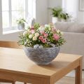 Dekoschale rund Ø35cm H18cm Grau Schwarz Kunststoff | Floristik24.at