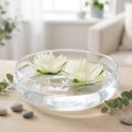 Schwimmende künstliche Seerose aus Textilstoff in Cremeweiß Ø 15cm 2 Stück | Floristik24.at