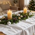 Floristik24 Schneedecke Tischdecke Weiß 100×270 cm Winterdeko