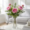 Langstielige künstliche Pfingstrosen Pink 70 cm 3er-Set | Floristik24.at