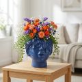 Pflanzkopf Polyresin Büste Blau 13,5×13×14 cm für Wohnraum | Floristik24.at