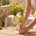 Keramik-Vase Doppelvase Zitronen-Limetten-Design 22cm | Floristik24.at