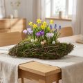 Pflanzwelle Reben Kleine Pflanzschale mit Moos 31×15×7cm | Floristik24.at