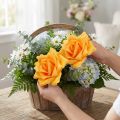 Foam Rose Gelb Ø15cm, Künstliche Schaumblumen, 4 Stück | Floristik24.at