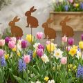 Gartenstecker Metall Rost Hase 11x15cm Set 4 Stück Außendeko | Floristik24.at