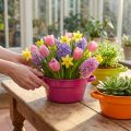 Pflanzschale aus Metall mit Henkeln Ø 17 cm Bunt 3er Set | Floristik24.at