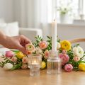 Stabkerzenhalter und Teelichthalter Glas Ø5cm H8cm 4er-Set Transparent | Floristik24.at