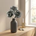 Schaumrosen Grau Ø15cm 4 Stück Kunststoff Mit Draht für Dekoration | Floristik24.at