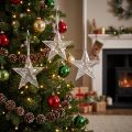 Stern zum Hängen, Kunststoff, 15cm, klar, 6 Stück, für Weihnachtsdekoration | Floristik24.at