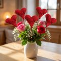 Sisalherzen 5cm Rot auf Holzstab 23cm – 24 Stück | Floristik24.at