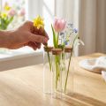 Reagenzglas Deko Vase aus Glas mit Korkdeckel Ø 4 cm H 18 cm, 6 Stück | Floristik24.at
