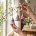 Deko-Maiglöckchen aus Keramik, hängend, 7 cm, 3 Stück, Lila, Rosa, Weiß | Floristik24.at