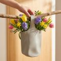 Deko-Vase Keramik Tasche Grau 19×4,5×33cm für Wohnraumdekoration | Floristik24.at