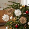 Papiersterne Weiß und Braun 16 cm zum Hängen 6er Set | Floristik24.at