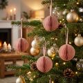Wabenkugeln Apricot-Rosa 7cm aus Papier – 4er Set für Weihnachts- und Wohnungsdeko | Floristik24.at