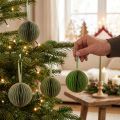 Weihnachtskugeln aus Papier, Wabenkugeln, Grün und Gold, 7 cm, 4 Stück | Floristik24.at