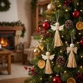 Weihnachtsengel aus Holz und Kunstbast, 11 cm, natur, 12 Stück | Floristik24.at