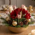 Blumenstecker Geschenkpäckchen aus Jute 2,5cm Natur Rot Weiß 15 Stück | Floristik24.at
