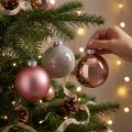 Weihnachtskugeln aus Glas Rosa und Grau Ø 7,5 cm 14 Stück | Floristik24.at