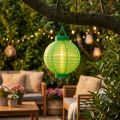 Lampion LED Solar 20 cm Grün aus Nylon für Garten und Balkon | Floristik24.at