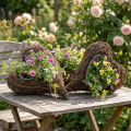 Rebe Pflanzherz Deko-Herz aus Holz und Draht, DIY Geschenkidee, Garten Tischdeko, Wanddeko Herzform, Set 3 Stück 30x20x6cm | Floristik24.at