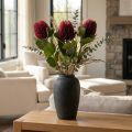 Kunstblumen Banksia, 3 Stück, Weinrot, L58cm | Floristik24.at