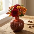 Granatapfel Deko Vase Keramik Rot Braun Ø10,5cm H12cm | Floristik24.at