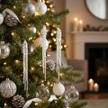 Christbaumschmuck Eiszapfen Kunststoff Klar Silber 15cm 8 Stück | Floristik24.at