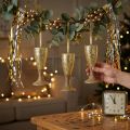 Christbaumhänger Champagnerglas Kunststoff Hellgold 15cm 3er-Set | Floristik24.at