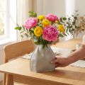 Deko Vase Keramik Grau 22×9×22,5cm für Wohnbereich | Floristik24.at