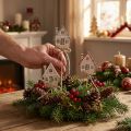 Dekostecker Weihnachten Holzhäuser 4,5x5cm 12 Stk, Naturfarben | Floristik24.at