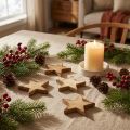 Holzsterne Streudeko Weihnachten geflammt Ø 5,5–6 cm 12 Stück | Floristik24.at