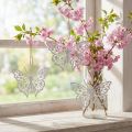 Schmetterling Hängedeko Metall Weiß 15×12cm 3er Set | Floristik24.at