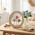 Tischdekoration Holzfische mit Möwen, Ø28cm, Blau und Rot | Floristik24.at