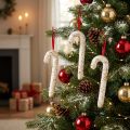 Zuckerstangen Hänger 30cm Weiß Bunt Glitter Kunststoff 4er Set | Floristik24.at