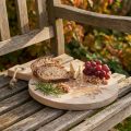 Deko Schneidebrett rund Mangoholz Ø26 cm Natur mit Blumenmotiv | Floristik24.at